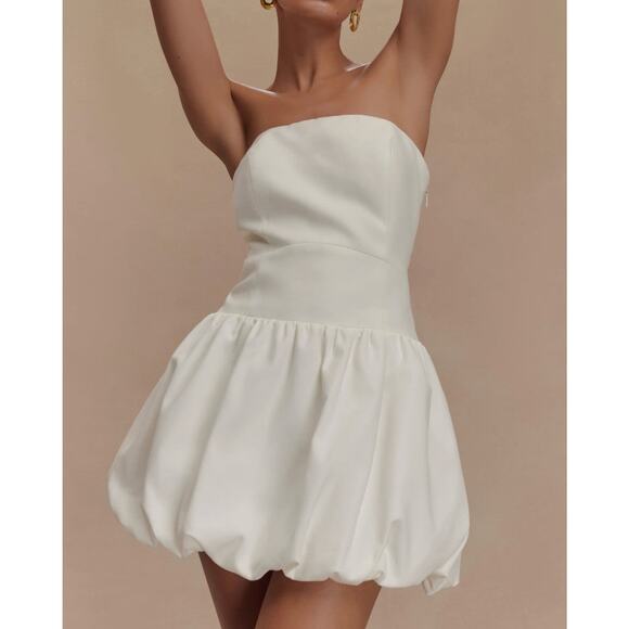 Meshki Clementina Strapless Bubble Mini Dress - M - Picture 4 of 6